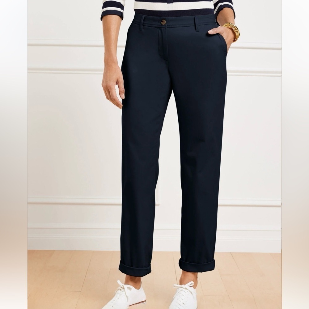 Talbots Relaxed Fit Navy Blue Chino Pants | Size 14